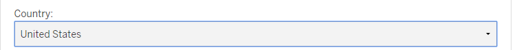 Selecting a country from the CTS.