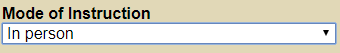 Selecting whether or not a class is online or in person in Degree Maps.